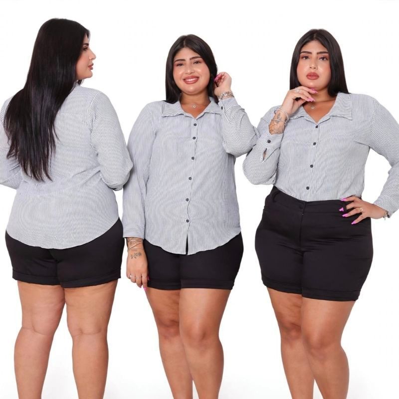 blusa camisa feminina linho manga longa e botões da mesma cor