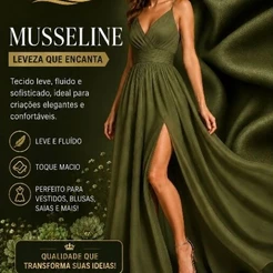 3 Metros Tecido Musseline Toque de Seda - Musseline Chiffon Lisa
