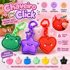 Chaveiro fofo de Click anti estresse