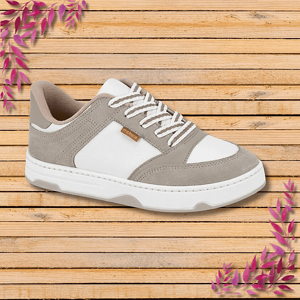 Tênis Feminino Moleca Casual Confortável Creme Urbano Chunky Urbano Flatform Cadarço Social Casua Conforto Macio Leve
