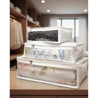 Kit 3 Organizadores Em Tnt Com Visor Em Pvc P - M - G.
