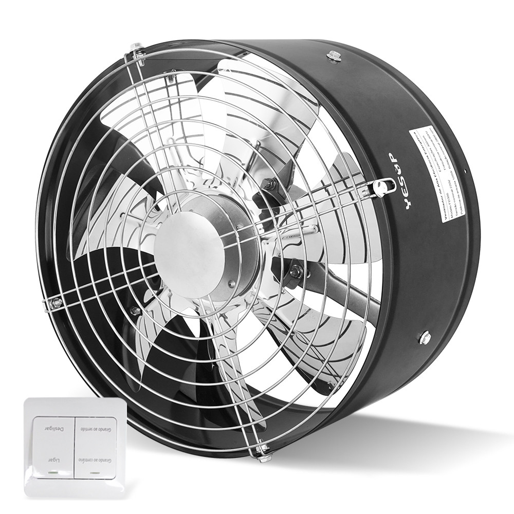 Exaustor Industrial 30cm Alta Pressão 1700m³/h – Motor Cobre Alta Vazão para Restaurante, Churrasqueira e Cozinha Yesop