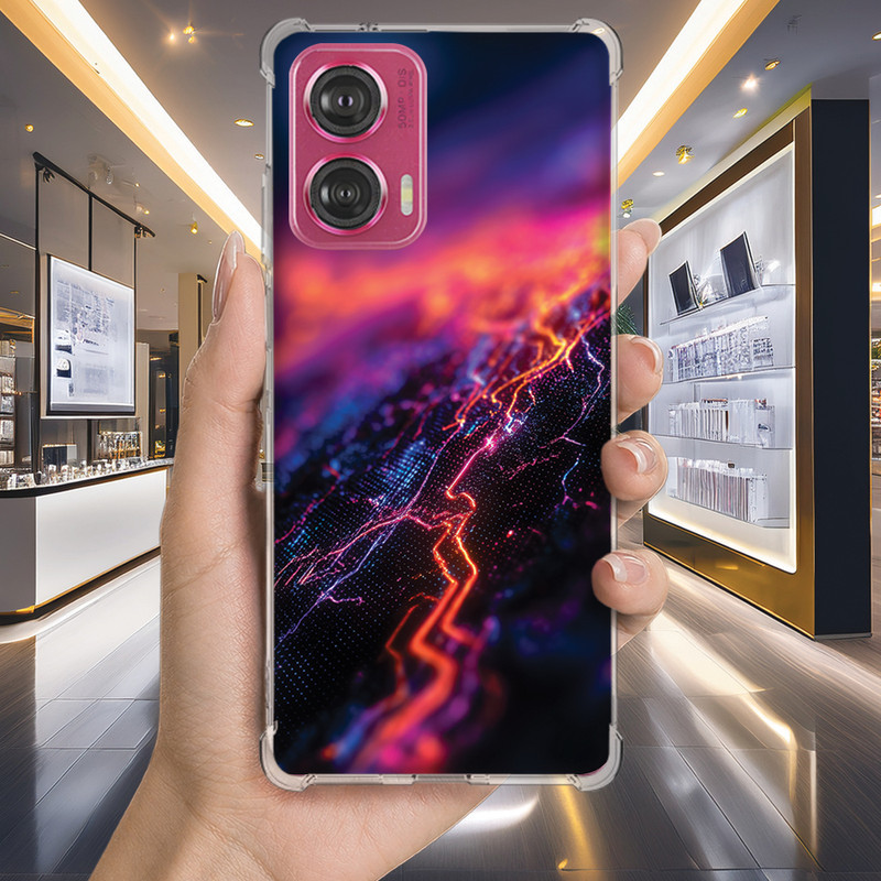 Capa Capinha MOTO G75 G73 G71 G62 G60S G60 G55 G54 G52 G50 G42 Anti-impacto Personalizada cyber MATRIX neon (4256)