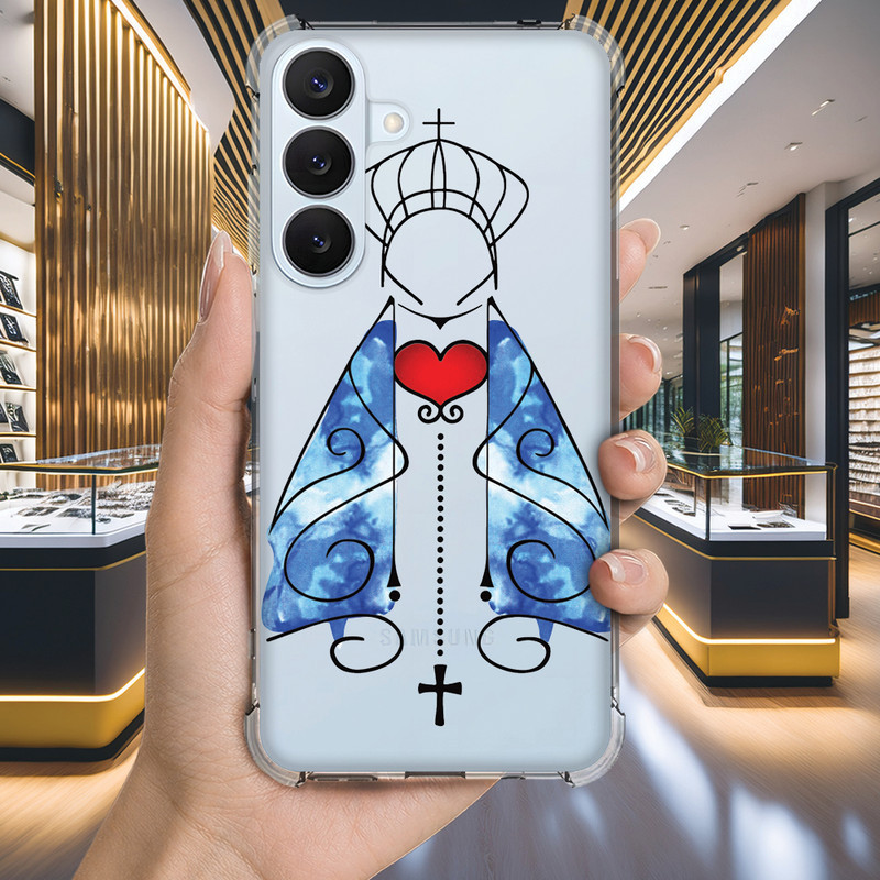 Capa Capinha GALAXY A32 A31 A30 A25 A04S A04E A04 A03 CORE A02S A02 Anti-impacto Personalizada fé NOSSA SENHORA (0868)