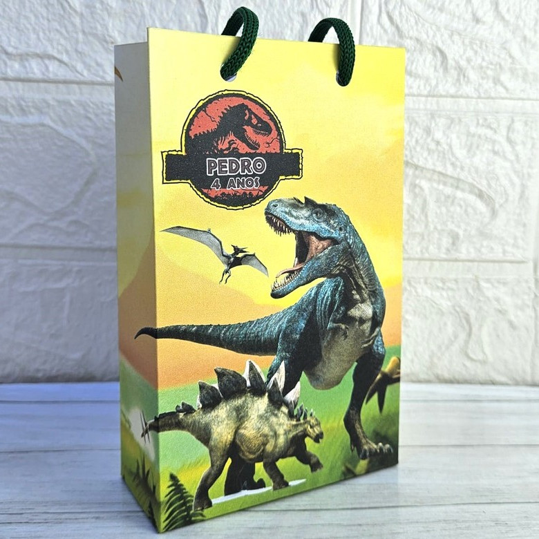Kit Sacola Surpresa Dinossauro Jurassik Park Personalizada/Lembrancinhas Festa Infantil Aniversário