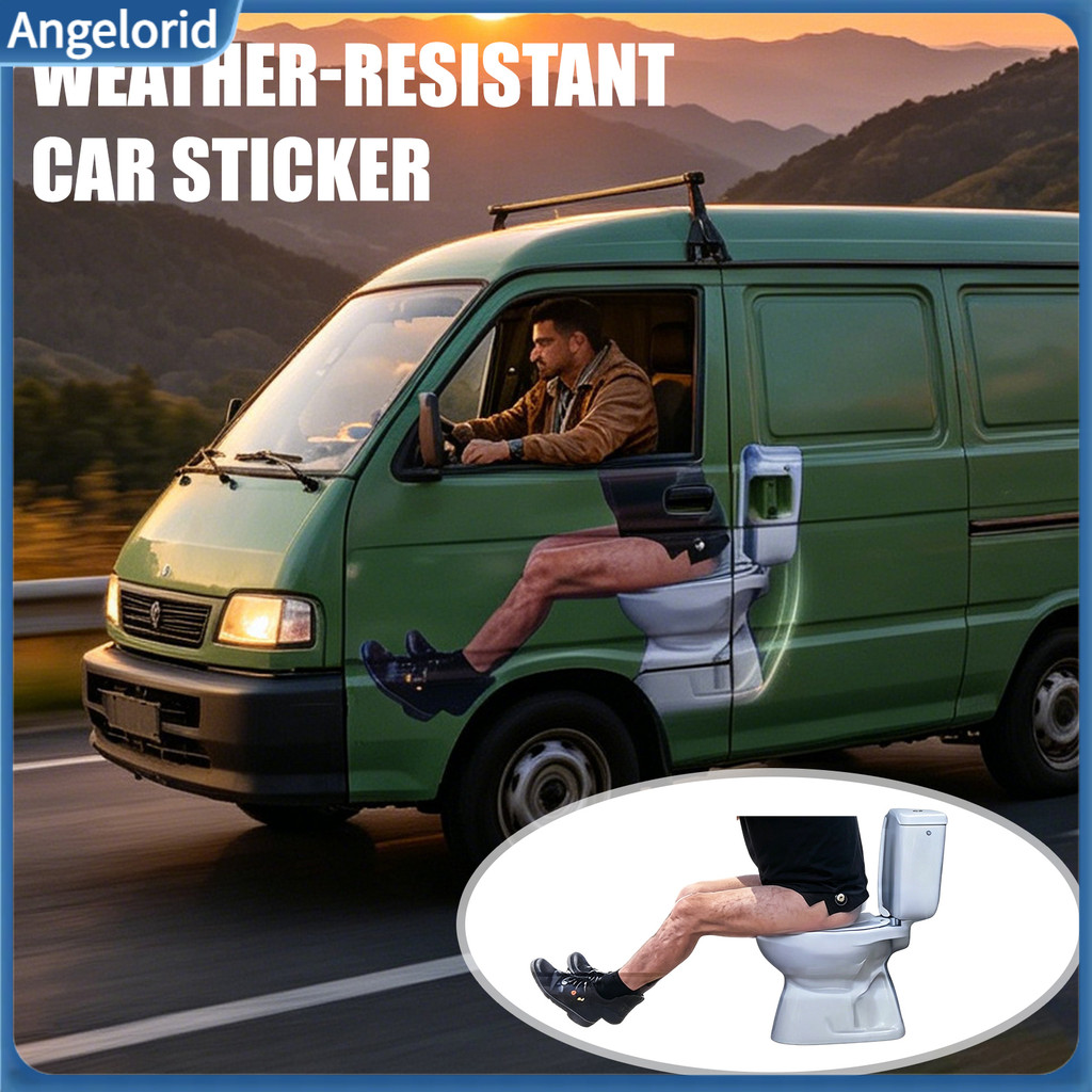 Windproof Car Sticker Decals Funny Toilet Theme Waterproof Bathroom Vinyl Decal for Bumper Window Truck Suv Durable Pran