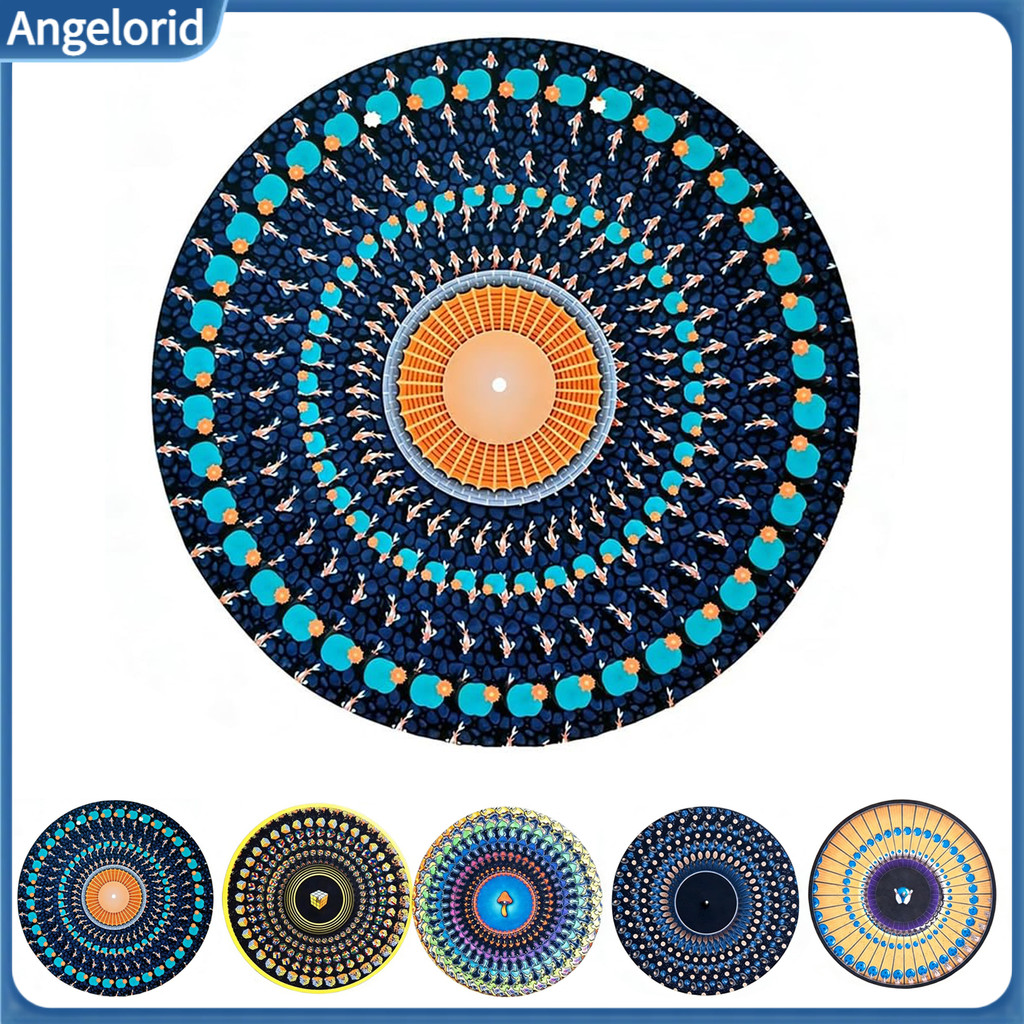 Turntable Slipmat Vinyl Record 2/3pcs 12-inch Zoetrope Player Mat with Optical Illusion Motion Effect for Djs and Music 