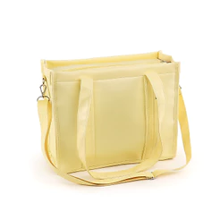 Bolsa Tote Midi com Alça Amarelo Manteiga