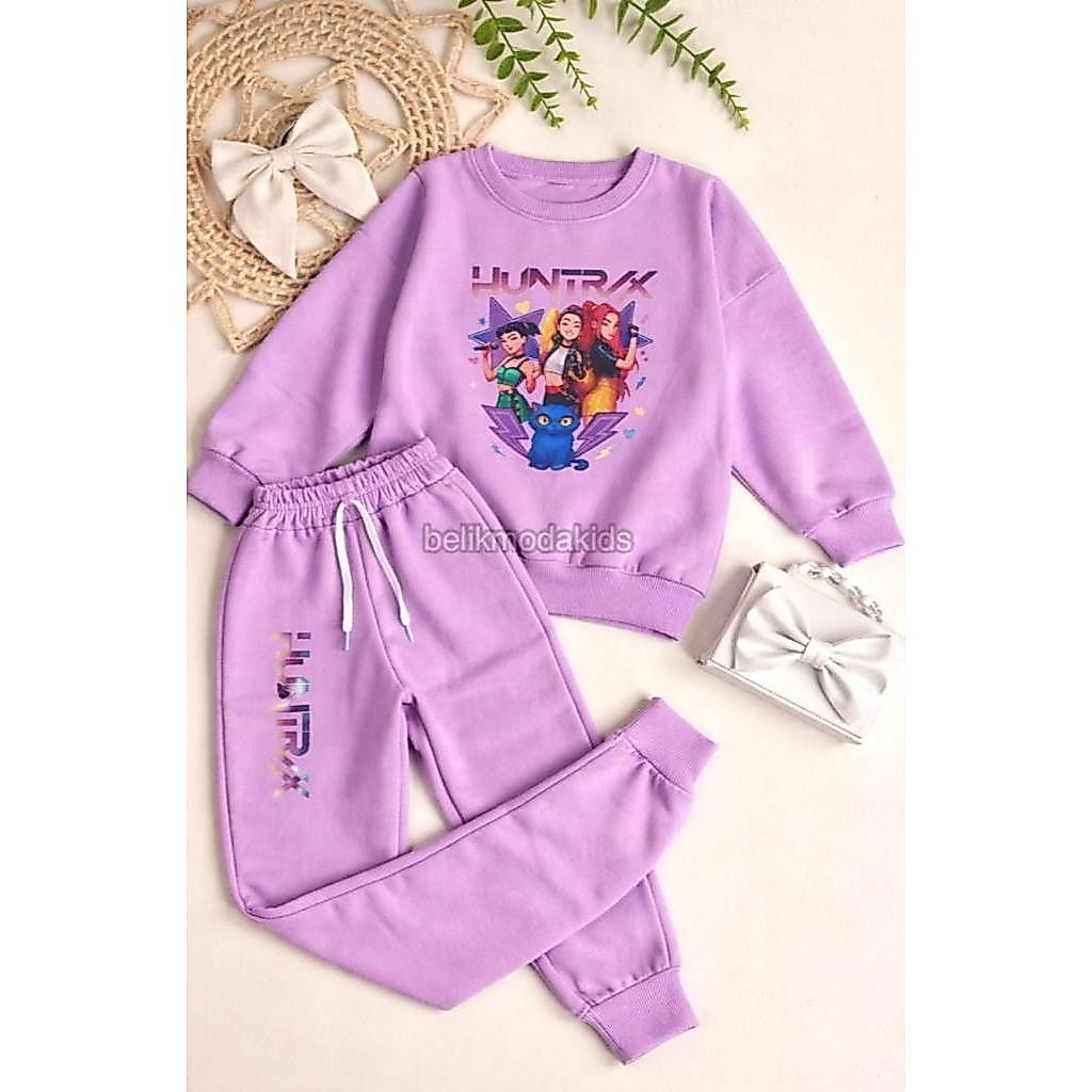 Conjunto De Frio Moletom Infantil Flanelado Kit Blusa + Calça Inverno Quente Confortável Macio Menina Blogueirinha
