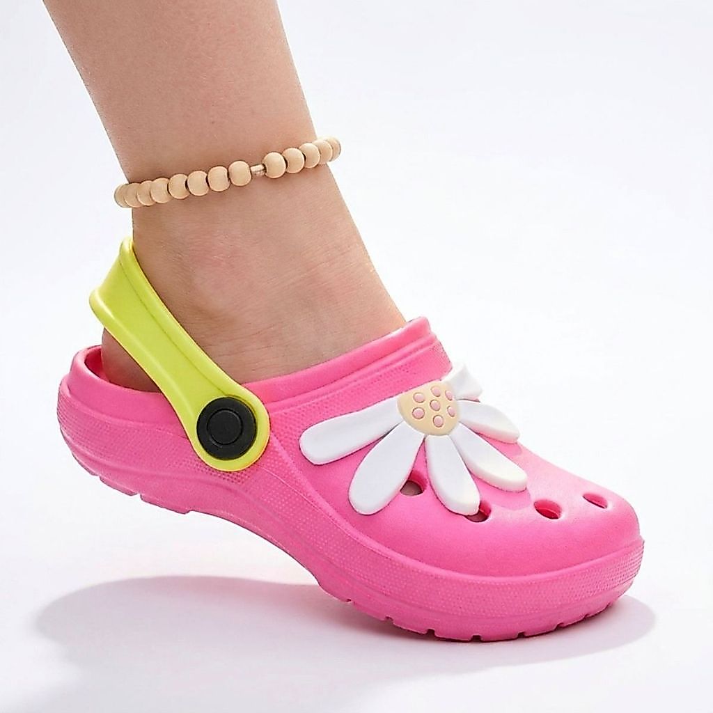 Sandalia Infantil Menina Flor Calce Facil Leve Emborrachado Escolar