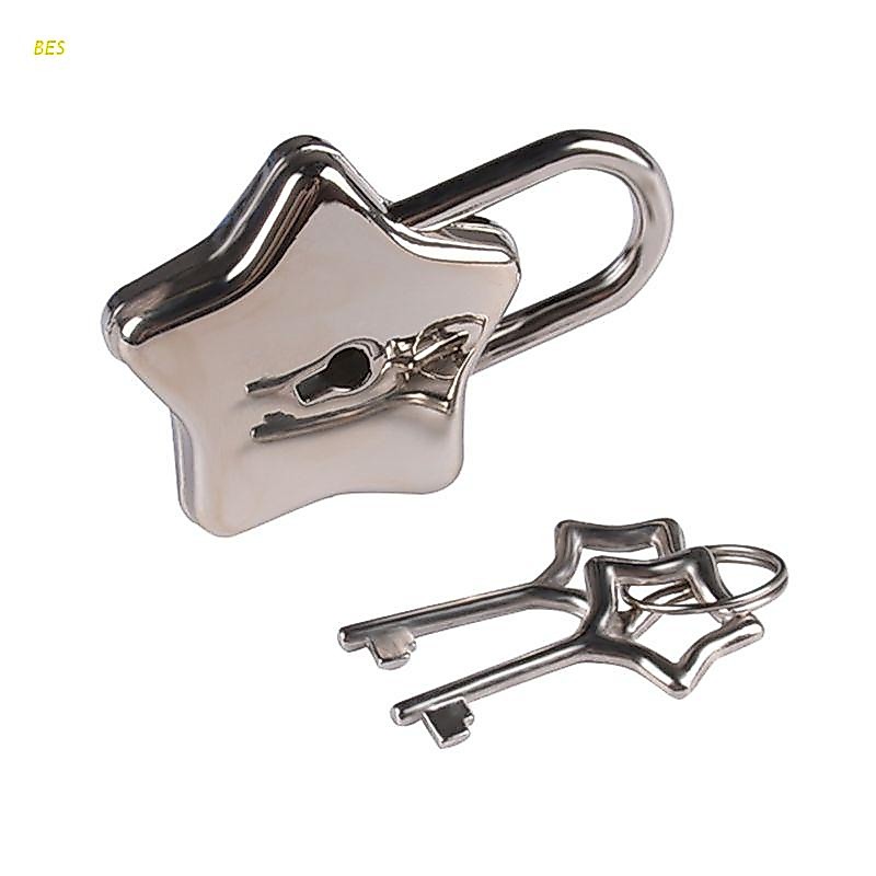 Fechadura Segurança Cadeado Metal Forma Estrela Para Diário/Bolsa