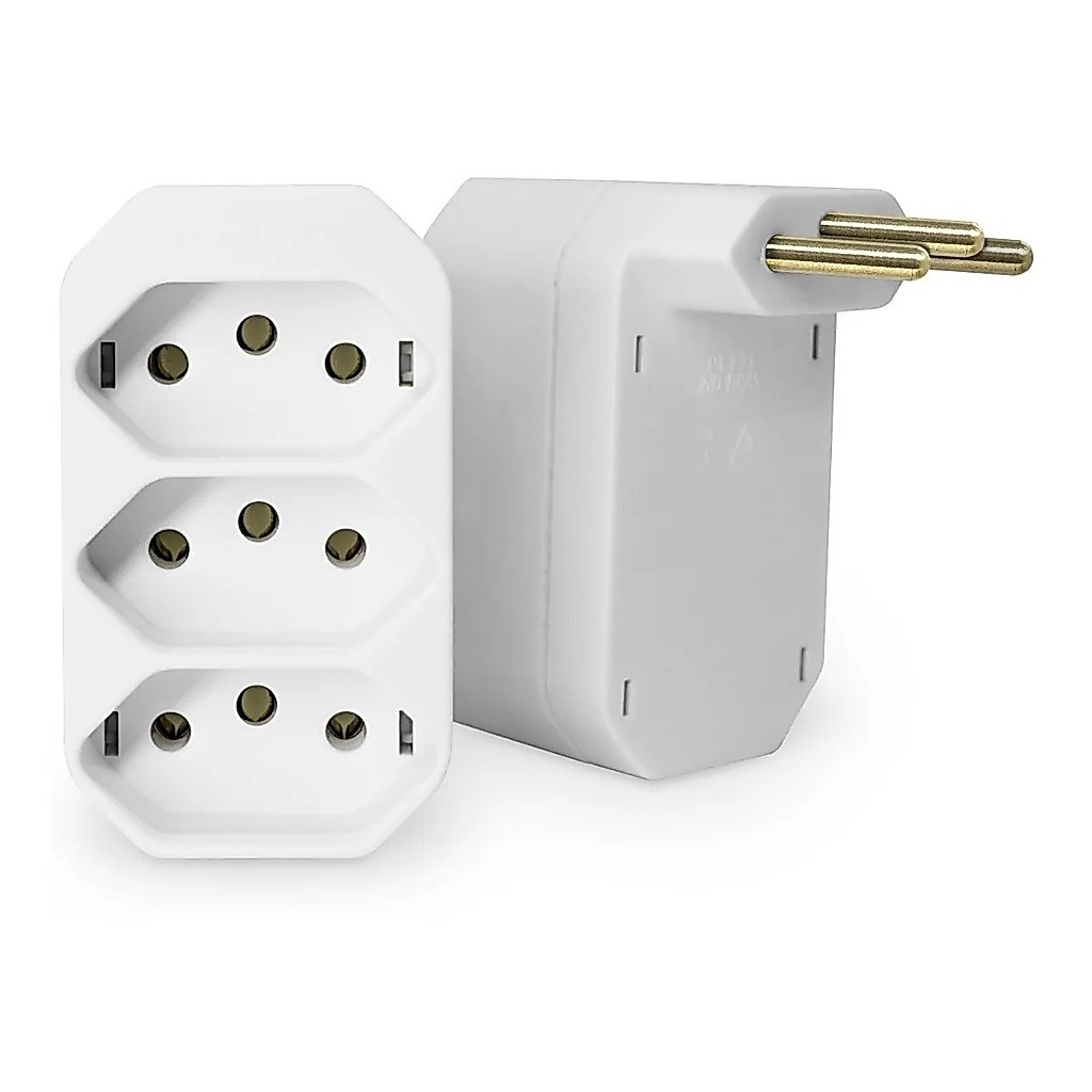 Adaptador De Tomada Multiplo Tipo Te Benjamin 3x2p(l) 10a 250v Branco - Pezzi