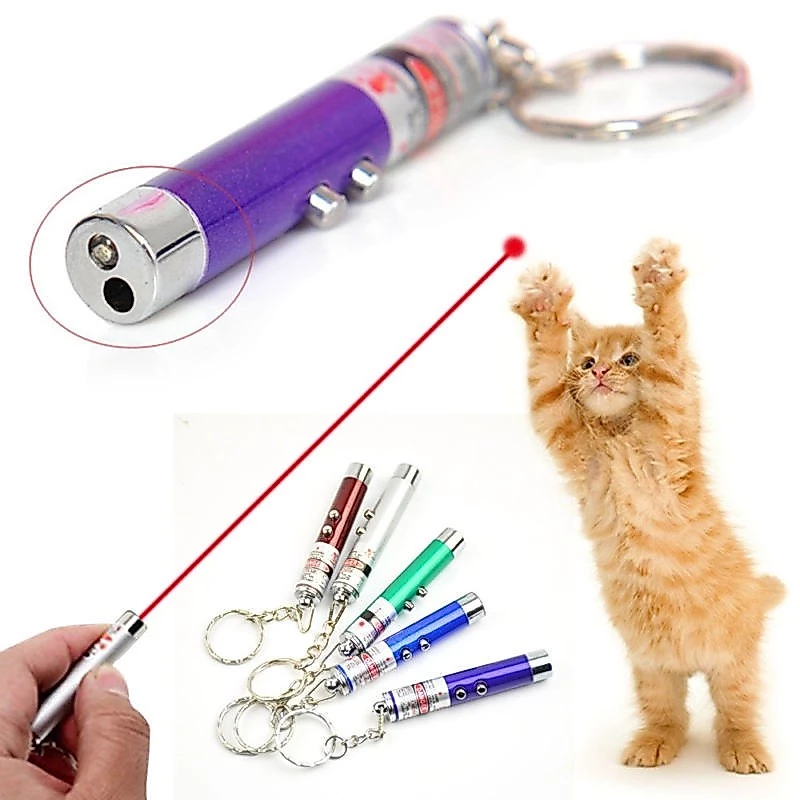 Animal de estimação engraçado led laser gato brinquedo 5mw ponto vermelho laser luz 650nm ponteiro caneta laser brinquedo interativo gato vara brinquedos gato cor aleatória
