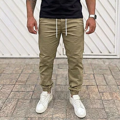 Calça Jogger Em Sarja - Punho Elastano e Cintura Com Ajuste (4 Bolsos Fundos)
