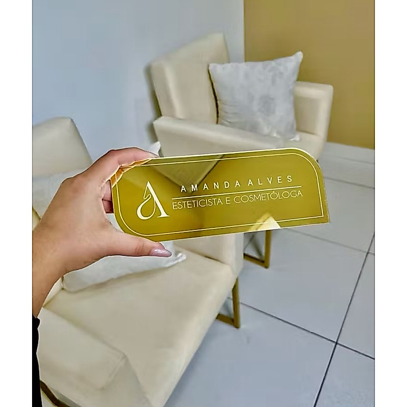 Placa Sinalização De Porta Personalizada em Acrilico Espelhado.