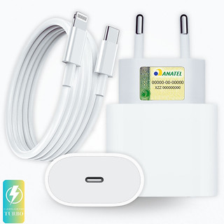 Kit Carregador iPhone Completo Turbo com Cabo Reforçado de 1M  – Compatível com iPhone 8 …