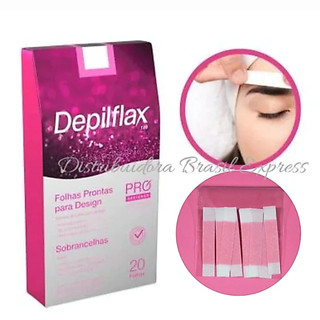 KIT 200 Tiras(100 DUPLAS ) de cera fria Depilflax Facial Sobrancelha/Buço/Depilação