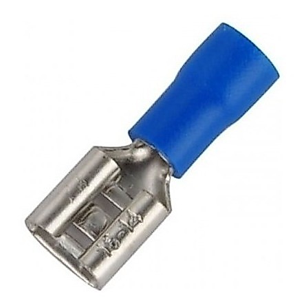 10x Terminal Faston 6,3mm Femea 1,50-2,50 Mm² Azul