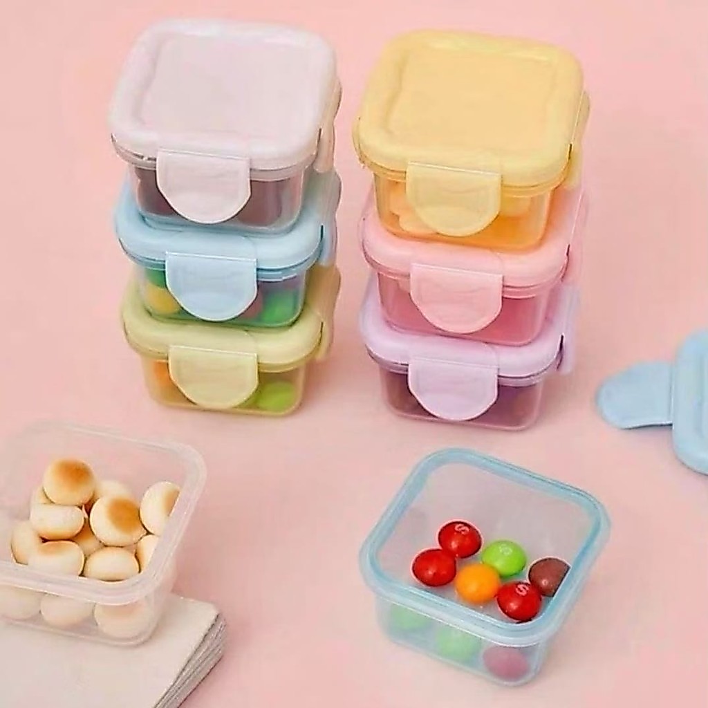 Kit Mini Potes Herméticos de Plástico Antivazamento Freezer Micro-ondas