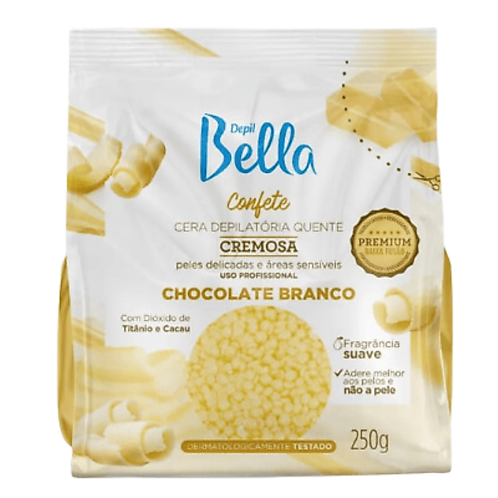 Cera Depil Bella Confete Chocolate Branco 250G