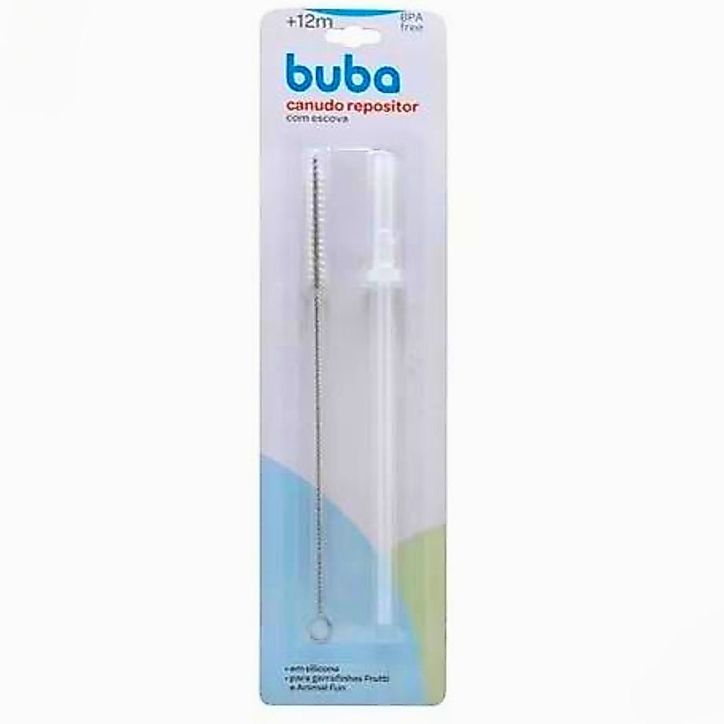 Canudo Em Silicone e Escova Para Garrafinha 13786 - BUBA