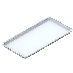 Bandeja Esfera Acrílica Durável Retangular - Branco - 25x13cm - 1 unidade - Rizzo - Rizzo