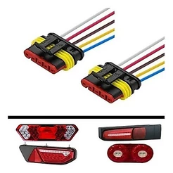 02 Chicotes Plug Reparo 5 vias para Caminhão Lanterna Randon Guerra Librelato