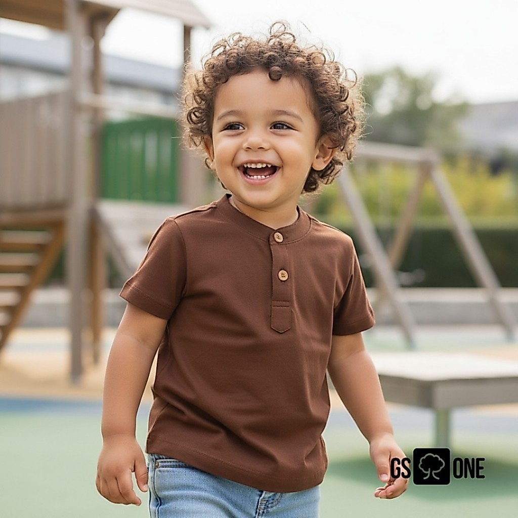 Camisa Henley Infantil Malha Sustentável do 1ao 8
