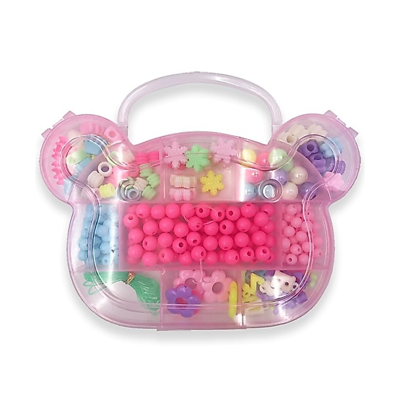 Kit De Miçangas Para Pulseiras Maleta Ursinho Infantil Completa