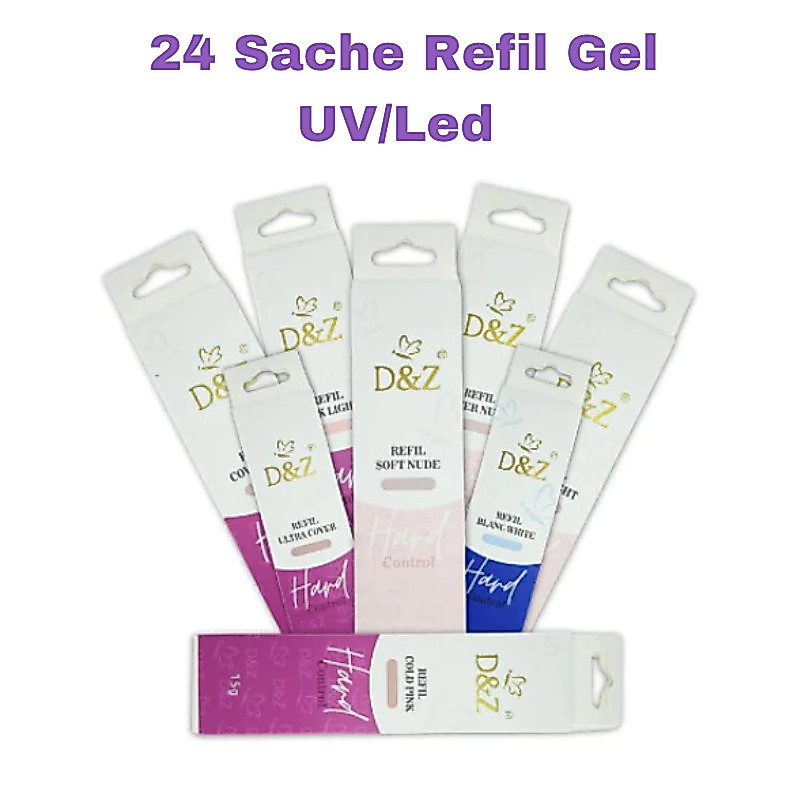 REVENDA -24 Sache Refil Gel UV/Led D&Z Gel Control - 15ml