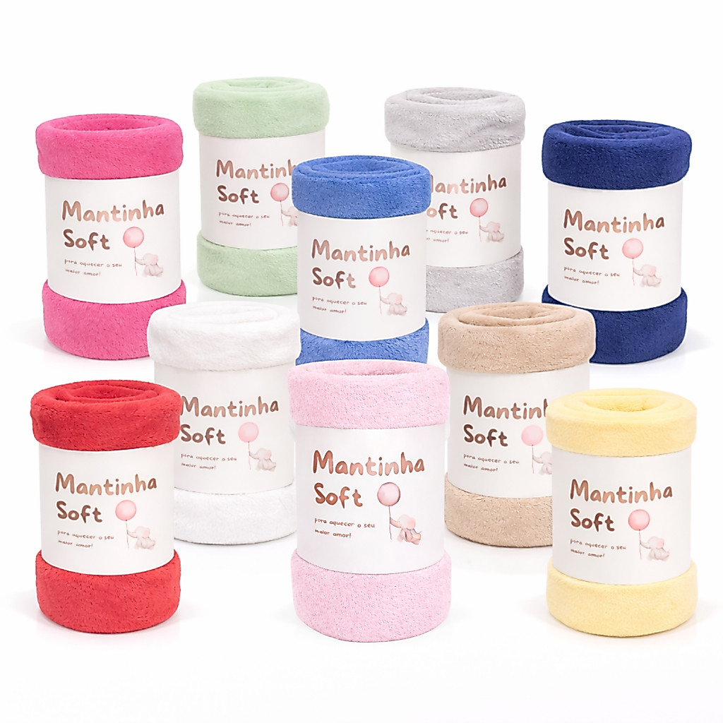 Kit 10 Mantas Cobertor Bebê Multiuso Microfibra 1,10x0,90 Promoção