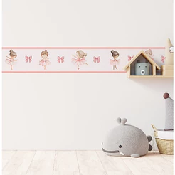 Faixa Adesiva Decorativa Infantil Fadinhas Bailarinas Quarto Menina Rosa