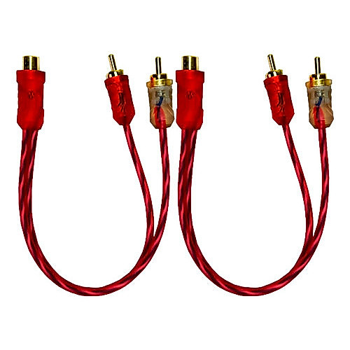 KIT 2 CABO Y RCA CRISTAL MATTE 2M 1F E-TECH INJETADO PARA SOM AUTOMOTIVO