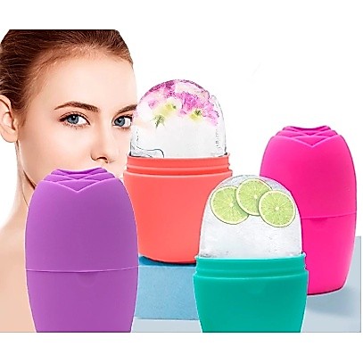 Kit Massageador Facial com Cubos de Gelo de Silicone