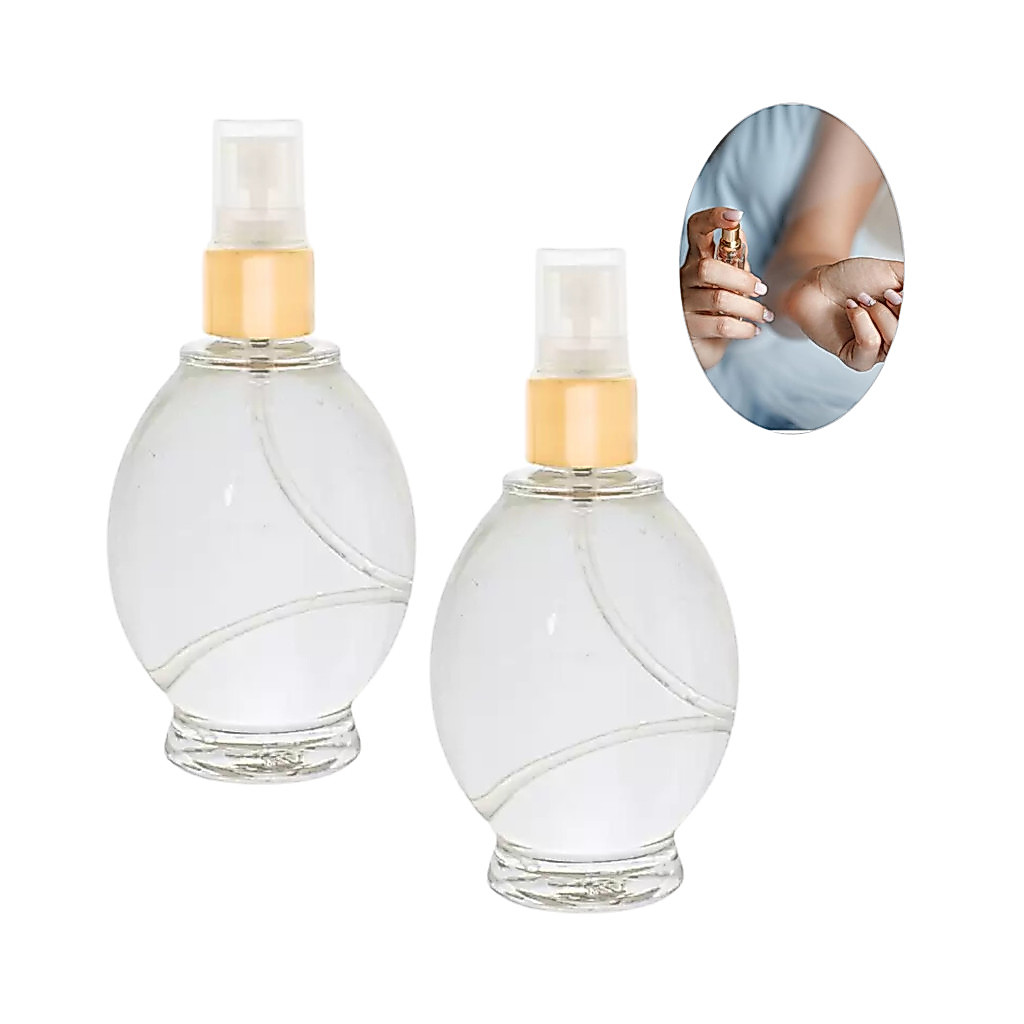 Kit 2 Frascos Para Perfume Feminino Vidro 100ml Spray Luxo