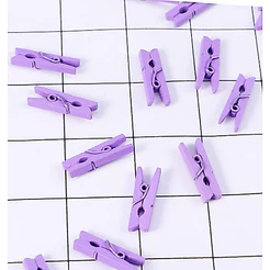 Mini Prendedor de Madeira Lilas 3,5cm - 50 Unidades - Rizzo Embalagens​