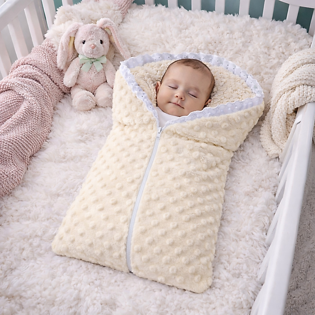 Saco de Dormir Bebê Sherpa Pipoquinha 100% Algodão com Zíper e Babado