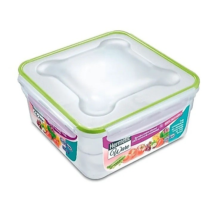 Pote Hermético Mantimento Quadrado Alimentos 3 Litros Transparente