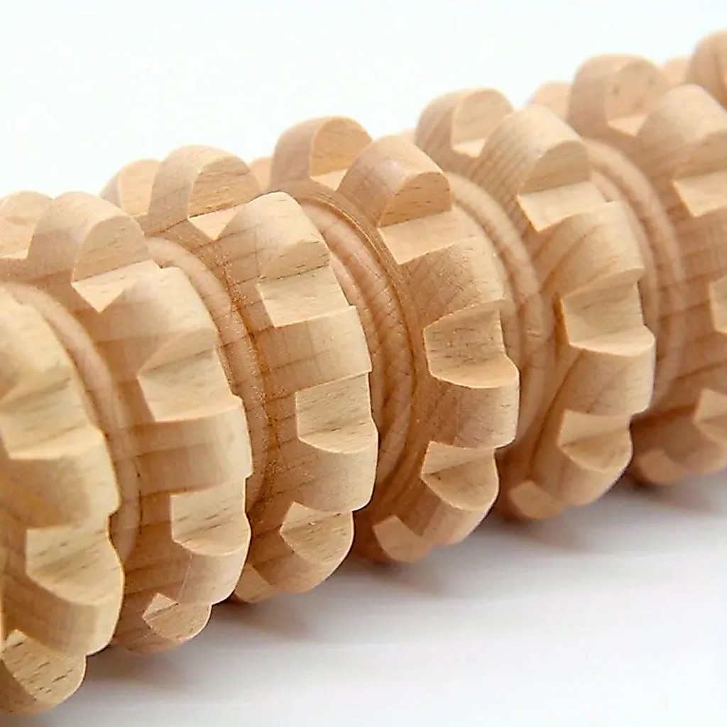 Rolo Bastão Massageador DANTAS Madeira Curvado 44cm Maderoterapia Corporal Manual Anticelulite Pernas Costas Relaxante — imagem 2 de 2