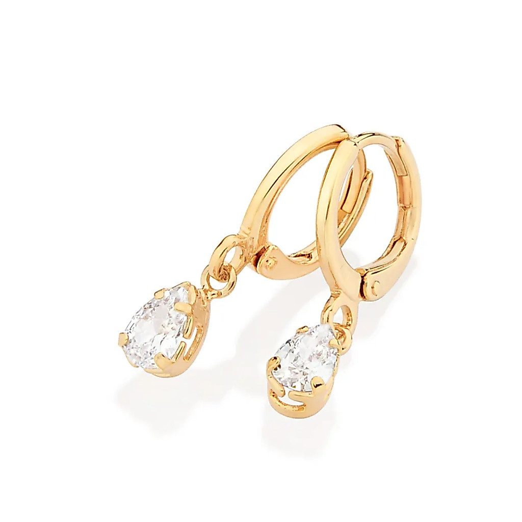 Brinco Argola Rommanel Banhada Ouro 18k Com Zircônias 527237 · foto 2