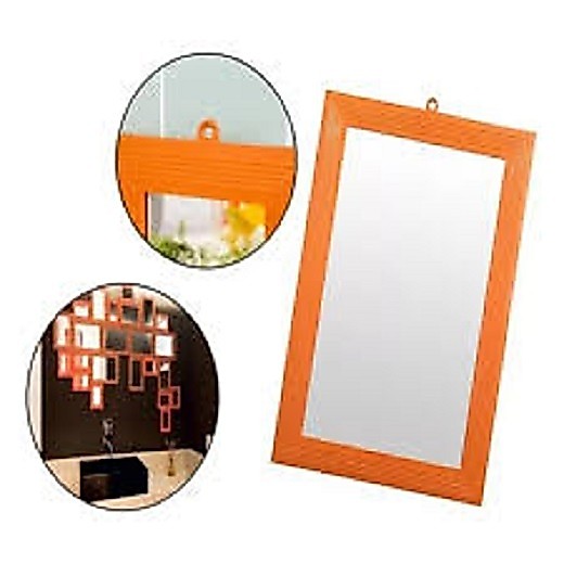 Espelho Moldura Laranja N 14 Barbearia 14 x 20 Cm kit 12 pcs — imagem 2 de 2