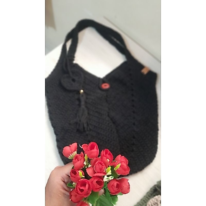 Bolsa Feminina de Ombro-Bolsa de Crochê-Casual-Moda Praia-