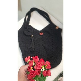 Bolsa Feminina de Ombro-Bolsa de Crochê-Casual-Moda Praia-