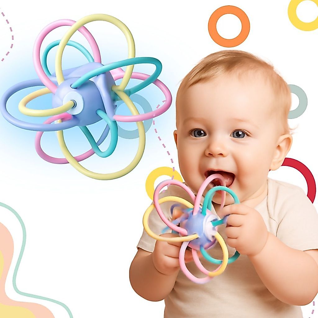 Bolinha Silicone Manhanttan Mordedor Brinquedo Infantil Desenvolvimento Macio · foto 2