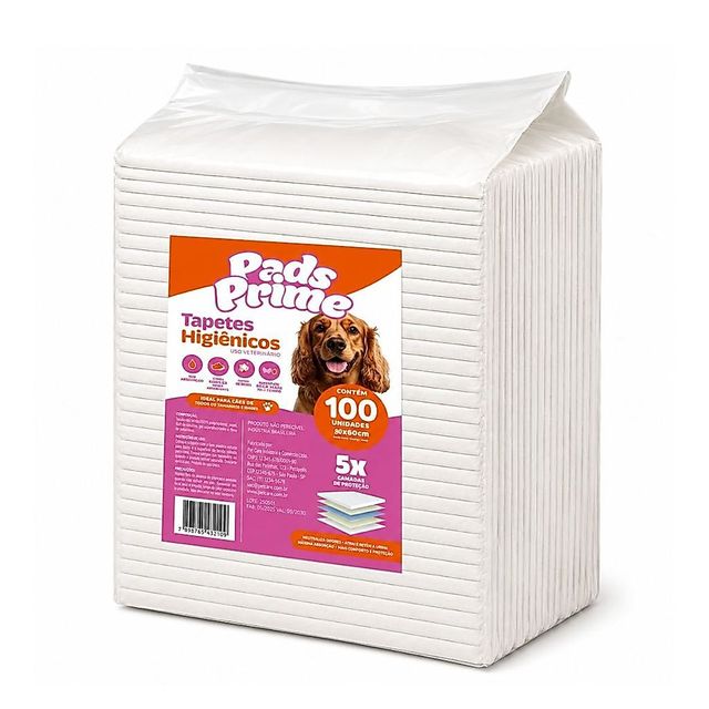 Tapete Higiênico para Cães 80X60 100 Unidades Pads Prime