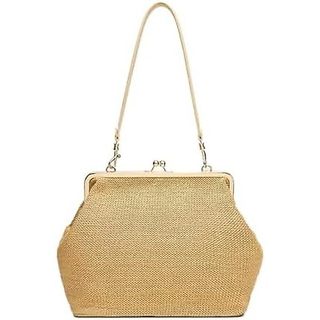 Kiss-lock Bolsa Para Mulheres Grande De Tecido Retro Alça Superior Beijo Fecho Ombro