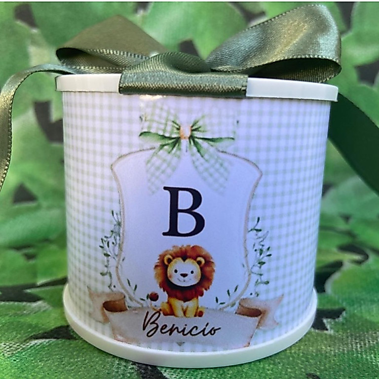 Kit Tubolata Personalizada (5x6) Leãozinho Lembrancinha de Maternidade/Chá de Bebê/Aniversário