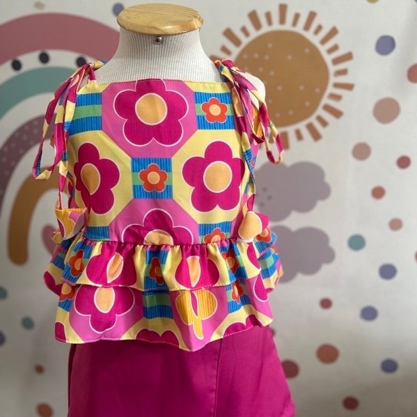 Conjunto Infantil Menina Verão | Blusa + Shorts Infantil Feminino | Roupa Infantil Menina