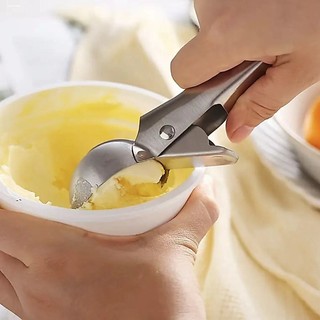 Colher de sorvete de aço inoxidável, escavador de sorvete doméstico dedicado, frutas, melancia, sorvete, pá de degelo, e