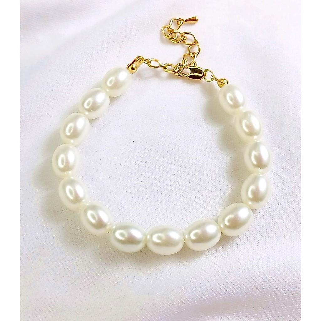 Pulseira de Perola Barroca - Pulseira de Pérolas e Corrente Dourada Folheada 18k - Acessórios